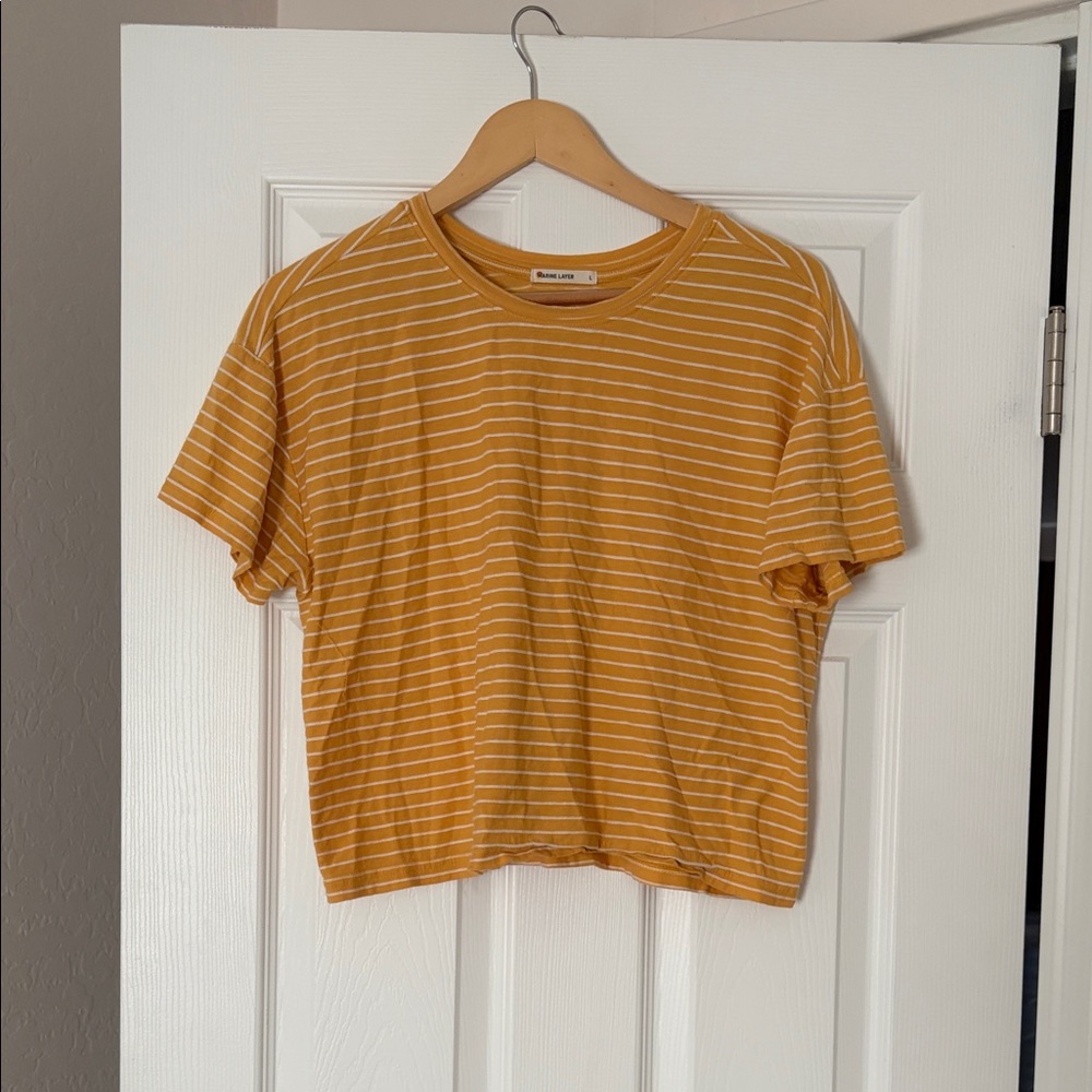 Marine Layer Mustard Striped Tee